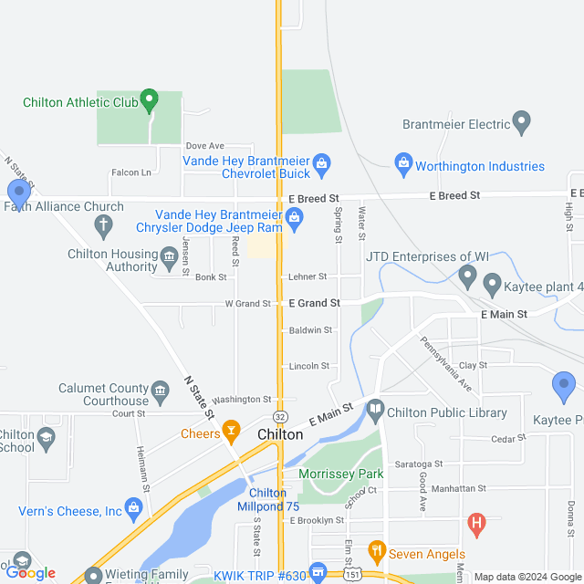 Map of veterinarians in Chilton, WI