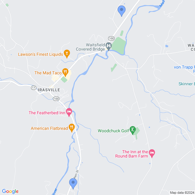 Map of veterinarians in Waitsfield, VT
