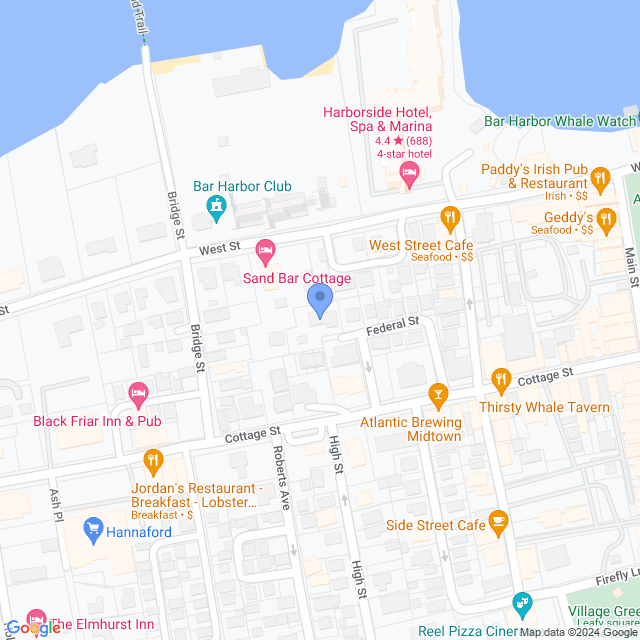 Map of veterinarians in Bar Harbor, ME