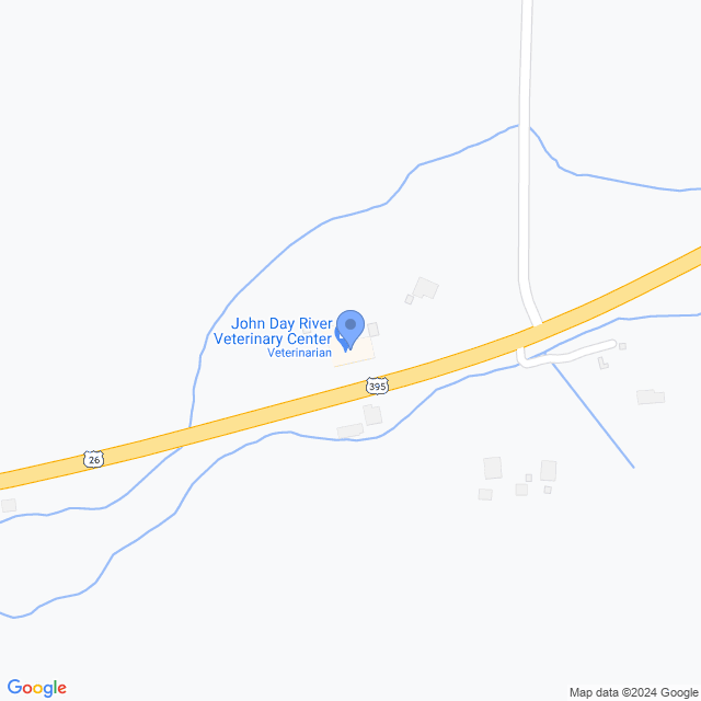 Map of veterinarians in John Day, OR