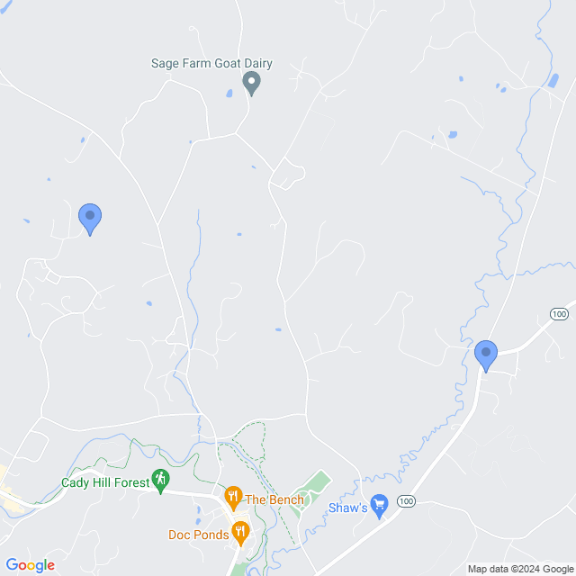 Map of veterinarians in Stowe, VT