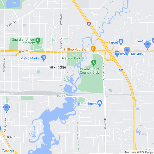 Map of veterinarians in Stevens Point, WI