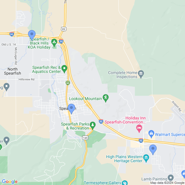 Map of veterinarians in Spearfish, SD