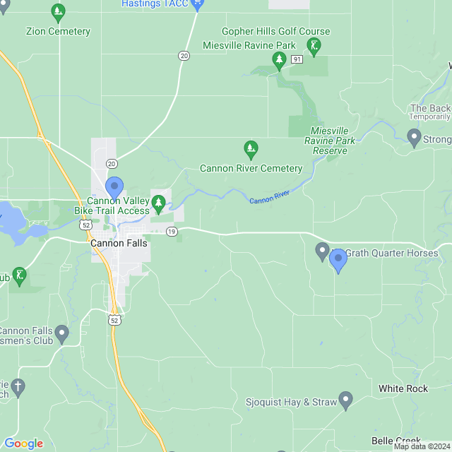 Map of veterinarians in Cannon Falls, MN