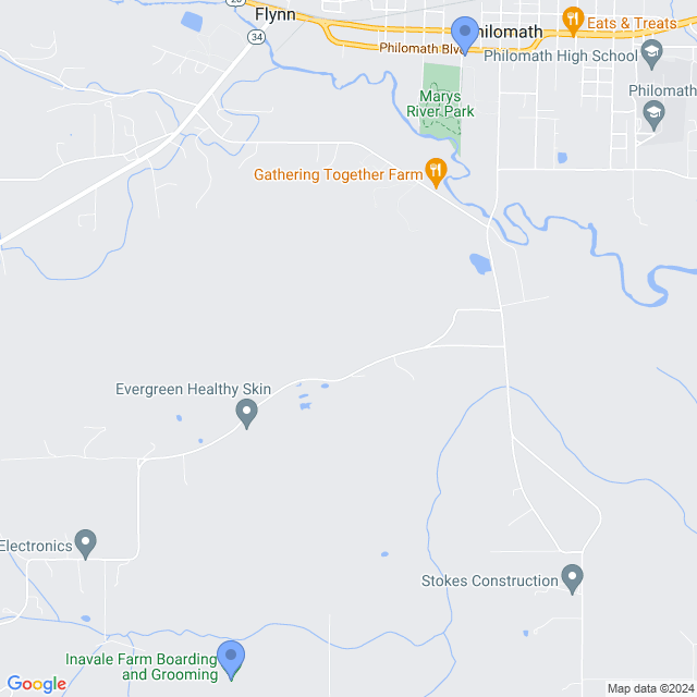 Map of veterinarians in Philomath, OR