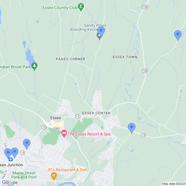 Map of veterinarians in Essex Junction, VT
