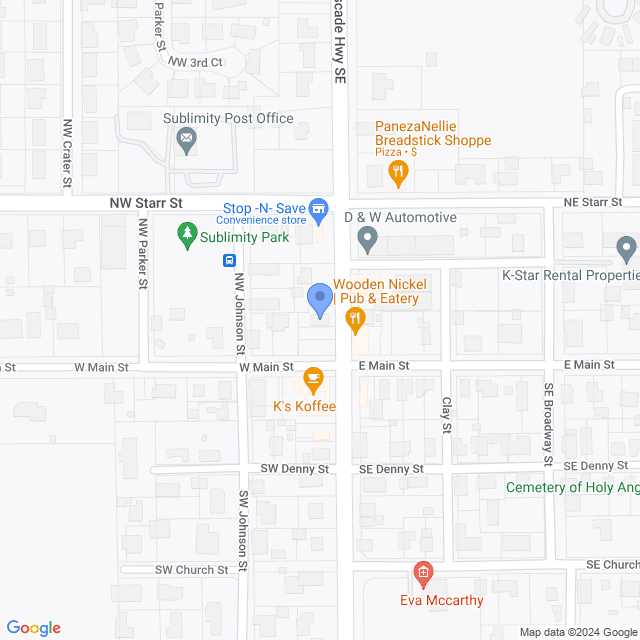 Map of veterinarians in Sublimity, OR