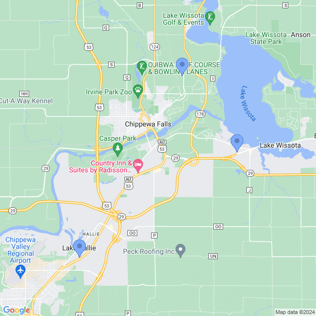 Map of veterinarians in Chippewa Falls, WI
