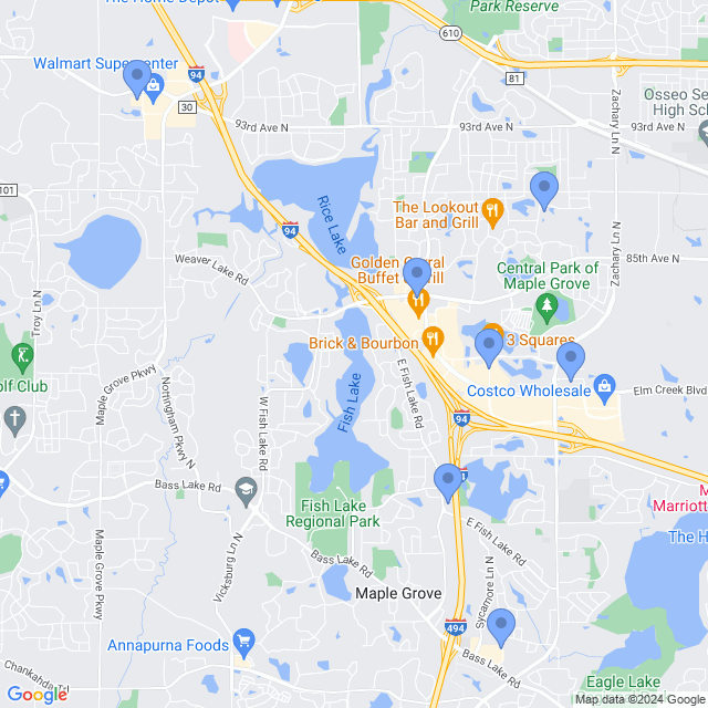 Map of veterinarians in Maple Grove, MN