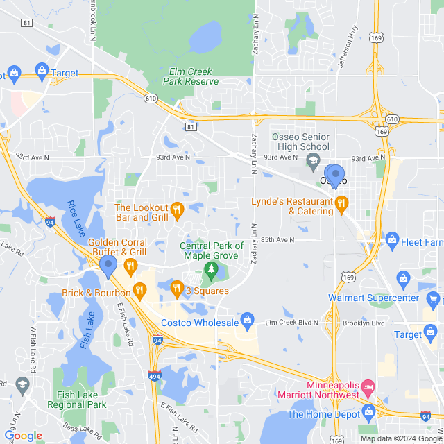Map of veterinarians in Osseo, MN