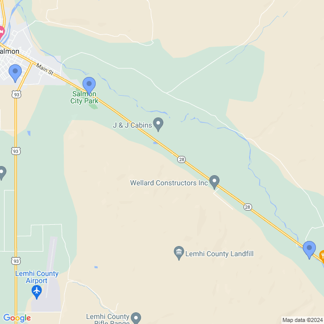 Map of veterinarians in Salmon, ID