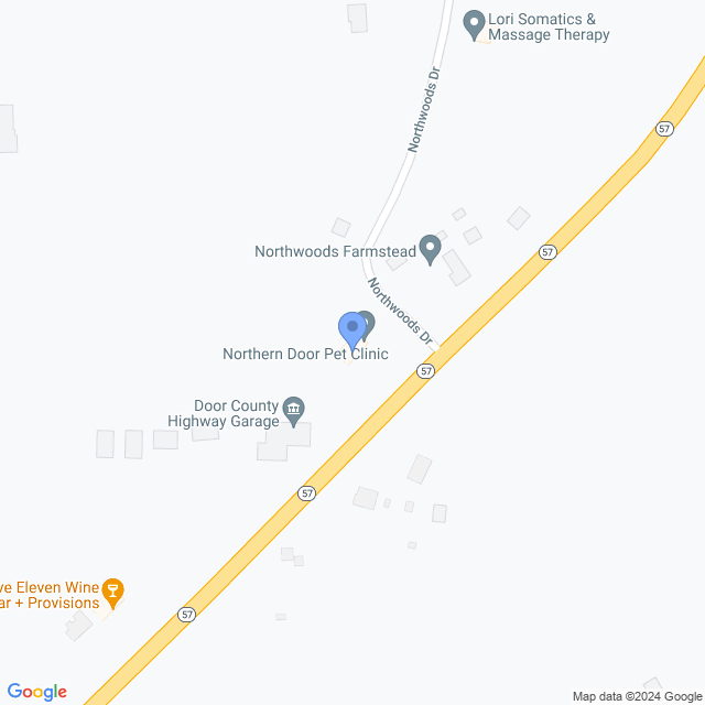 Map of veterinarians in Sister Bay, WI
