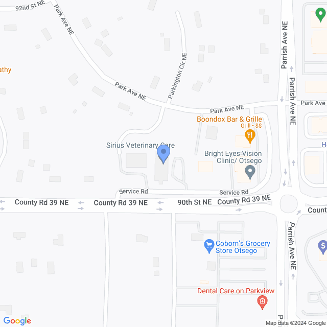 Map of veterinarians in Otsego, MN