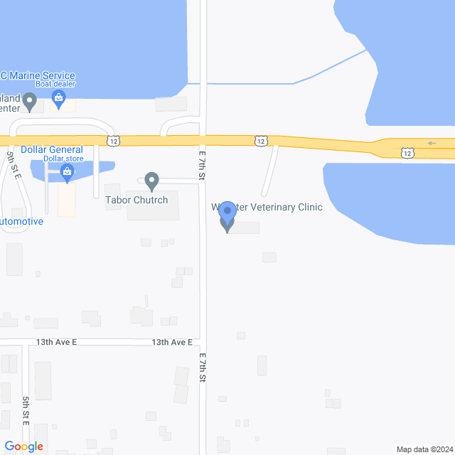 Map of veterinarians in Webster, SD