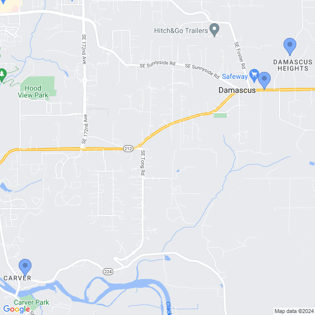 Map of veterinarians in Damascus, OR