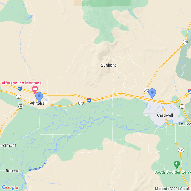 Map of veterinarians in Whitehall, MT