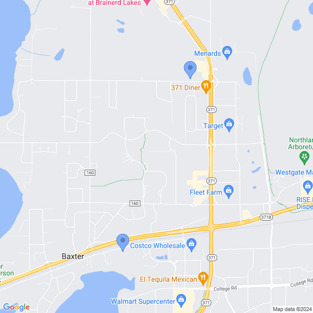 Map of veterinarians in Baxter, MN
