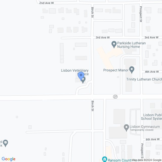Map of veterinarians in Lisbon, ND