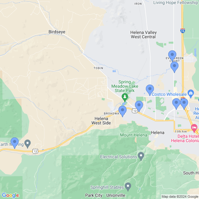 Map of veterinarians in Helena, MT