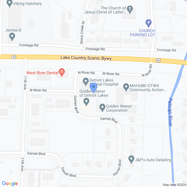 Map of veterinarians in Detroit Lakes, MN