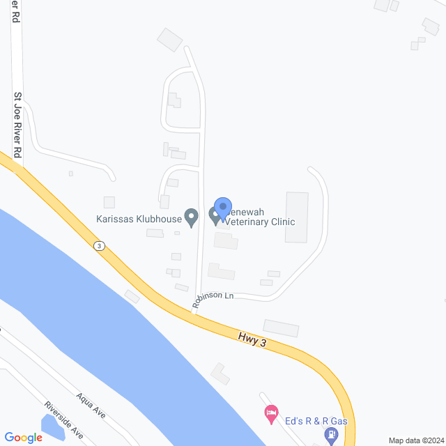 Map of veterinarians in St Maries, ID
