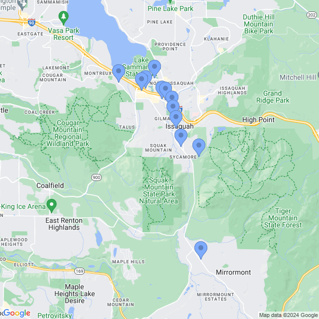 Map of veterinarians in Issaquah, WA