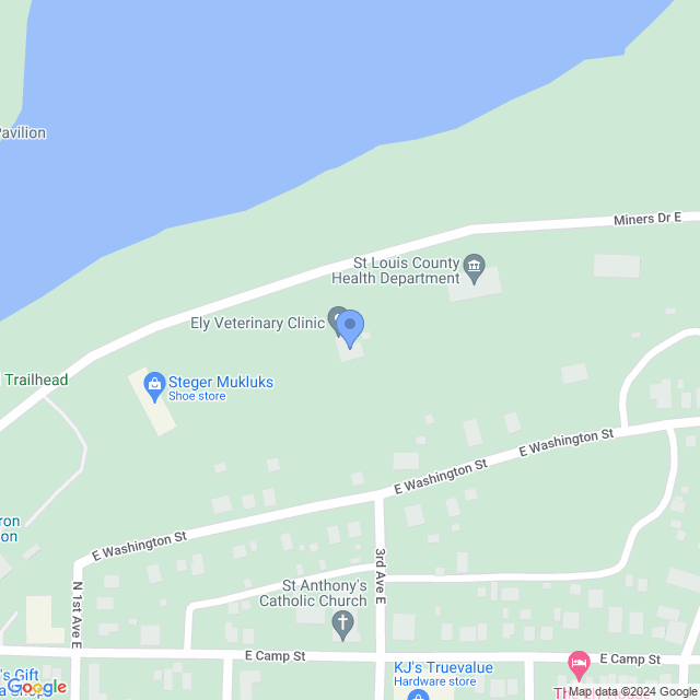 Map of veterinarians in Ely, MN