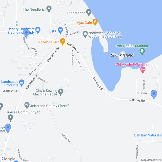 Map of veterinarians in Port Hadlock, WA