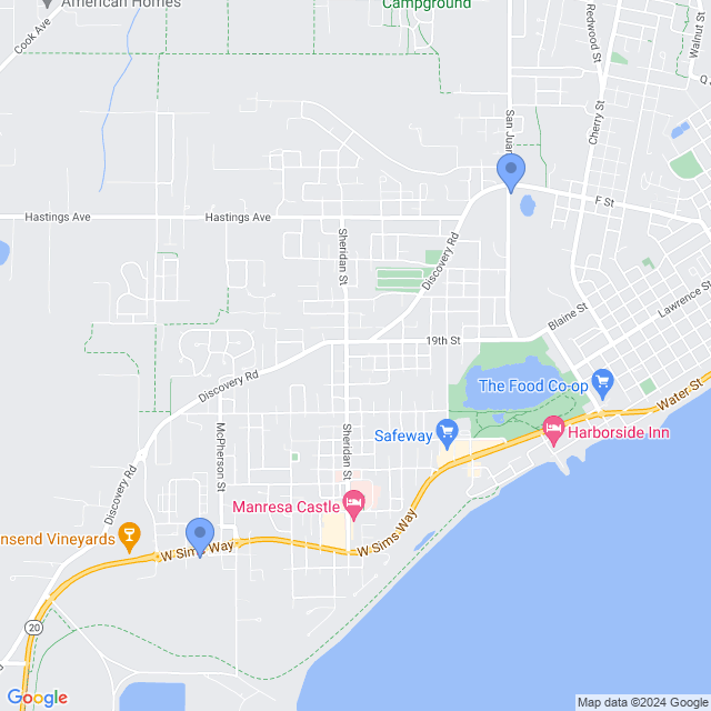 Map of veterinarians in Port Townsend, WA