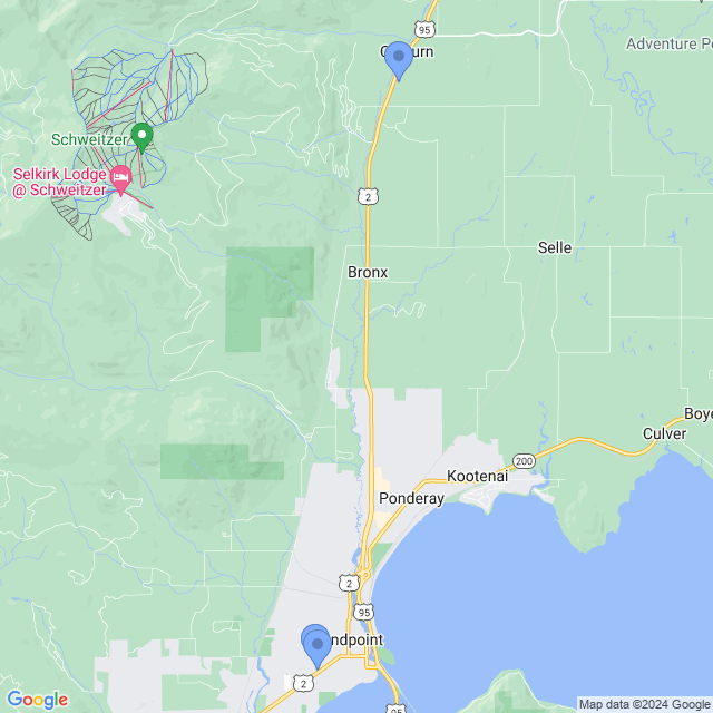 Map of veterinarians in Sandpoint, ID