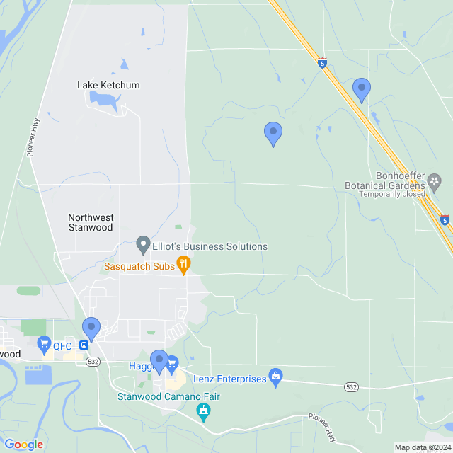 Map of veterinarians in Stanwood, WA