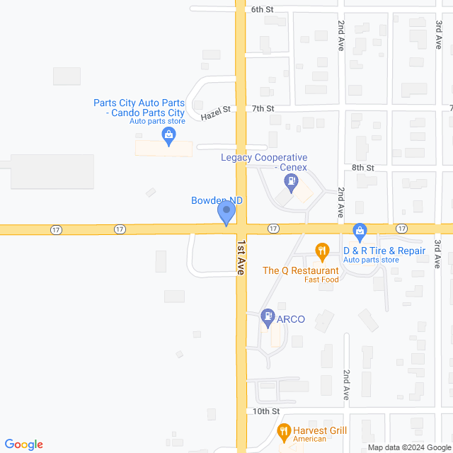 Map of veterinarians in Cando, ND