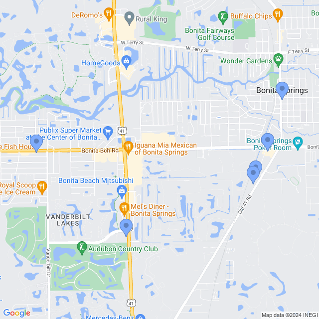 Map of veterinarians in Bonita Springs, FL