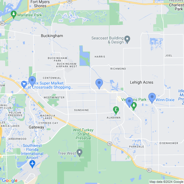 Map of veterinarians in Lehigh Acres, FL