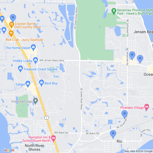 Map of veterinarians in Jensen Beach, FL