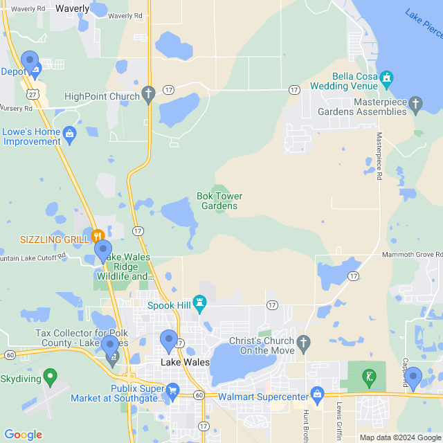 Map of veterinarians in Lake Wales, FL