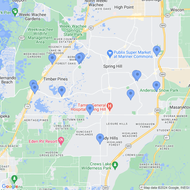 Map of veterinarians in Spring Hill, FL