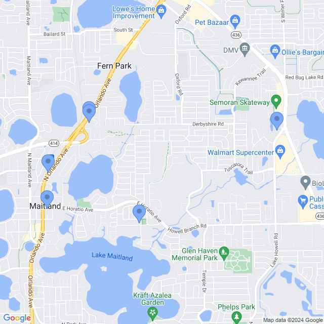 Map of veterinarians in Maitland, FL