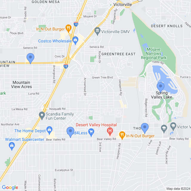 Map of veterinarians in Victorville, CA