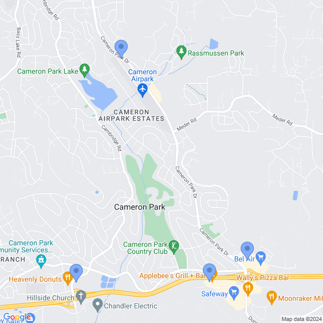 Map of veterinarians in Cameron Park, CA