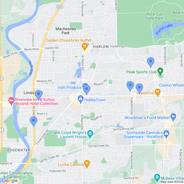Map of veterinarians in Loves Park, IL