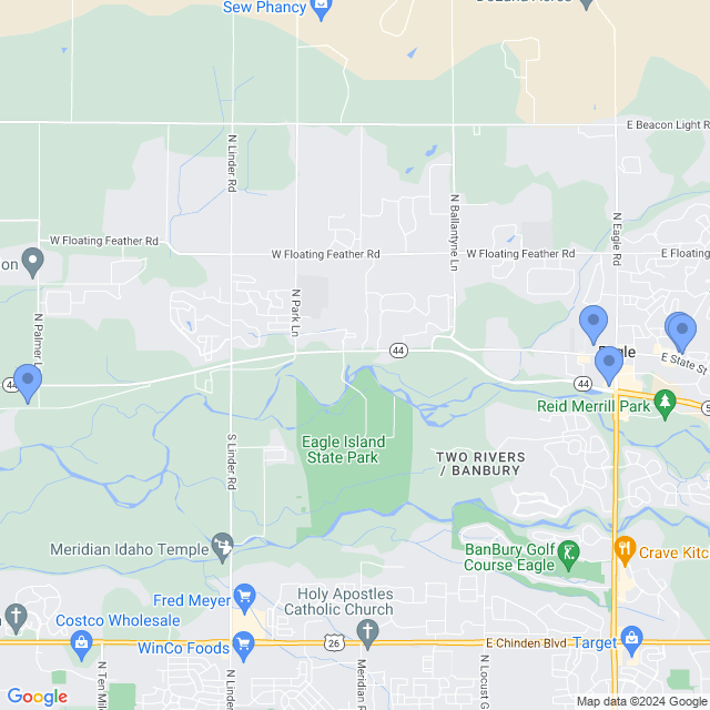 Map of veterinarians in Eagle, ID