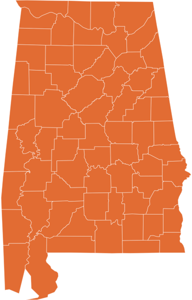 A map of Alabama