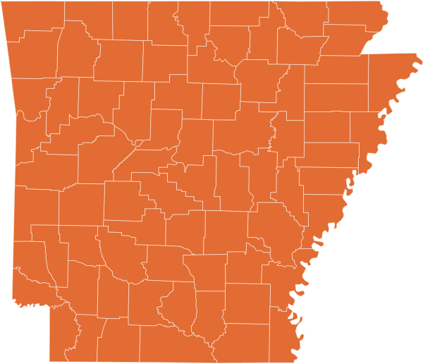 A map of Arkansas