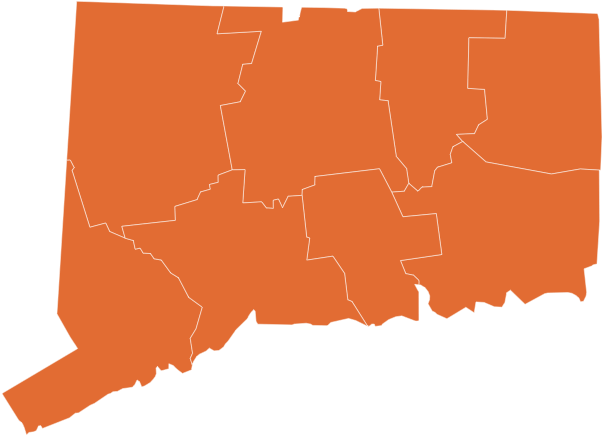 A map of Connecticut