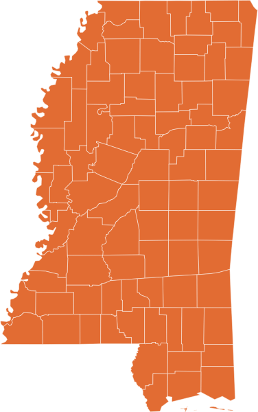 A map of Mississippi
