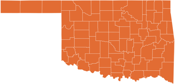 A map of Oklahoma