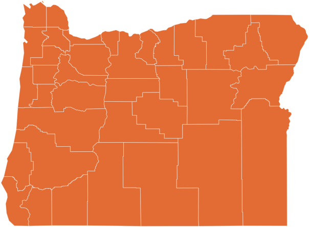 A map of Oregon