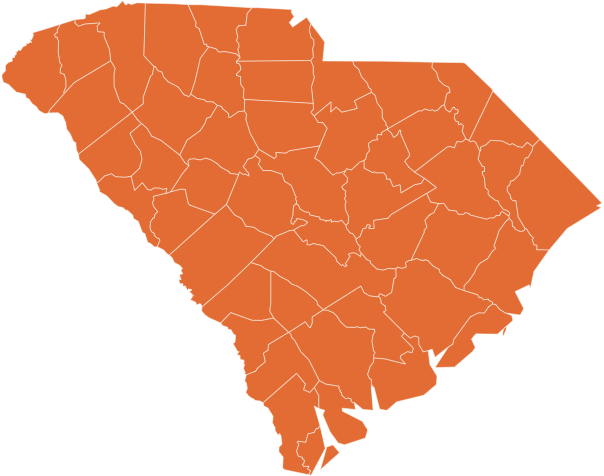 A map of South Carolina