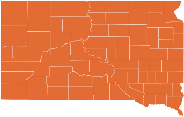 A map of South Dakota